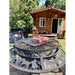 meat sits on the fire pit plate