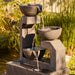 right angle view of fen cascade trio fountain