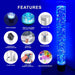 showing the product features for sensory bubble tube water feature