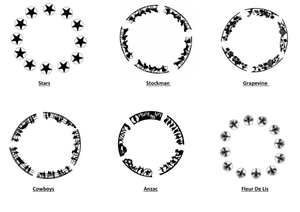 showing six designs for artfirepit