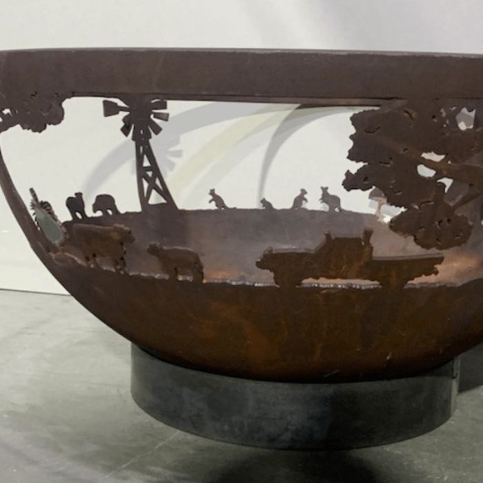 side view of Australia Fire Pit Bowl