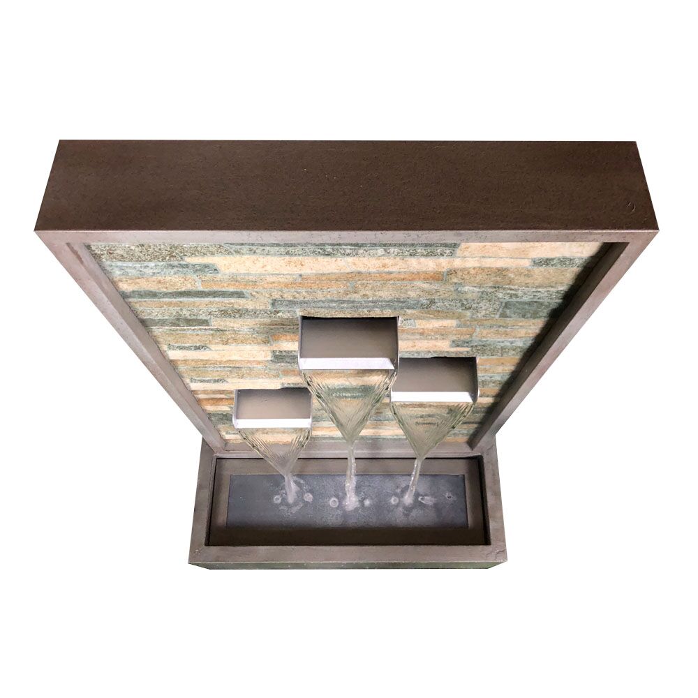 stone wall water feature outdoor Upper view