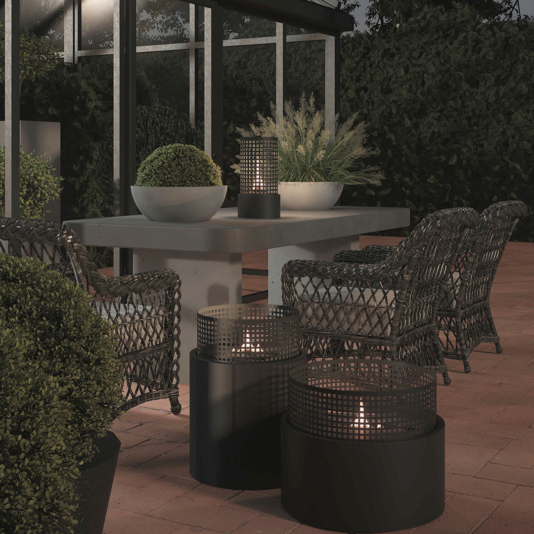 three tenderflame fireplaces in the outdoor 