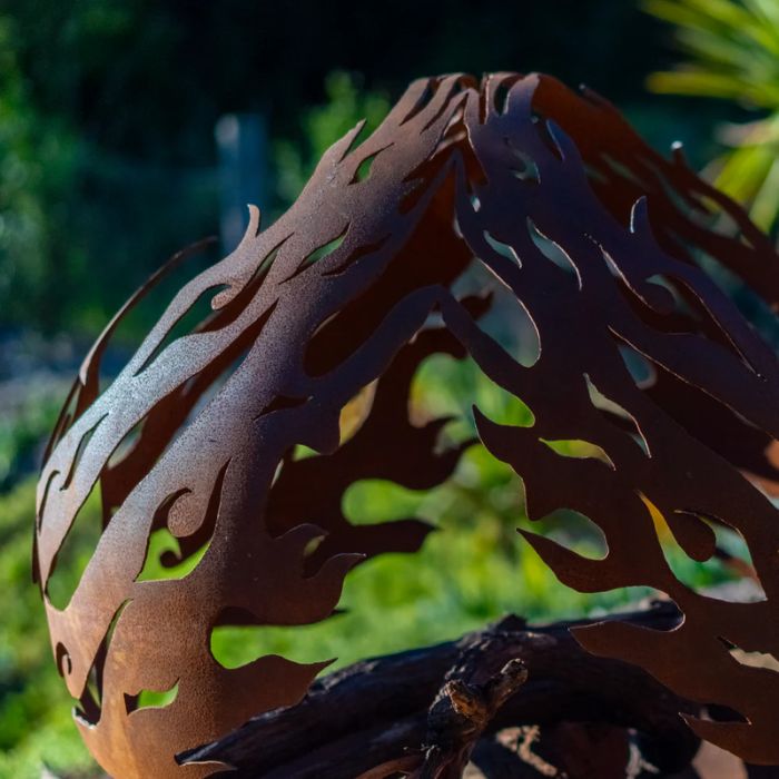 top part of Corten Steel Fire Bowl – The Phoenix view