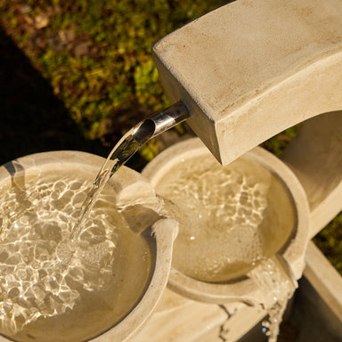 top view of Crescent Twin Bowls Fountain