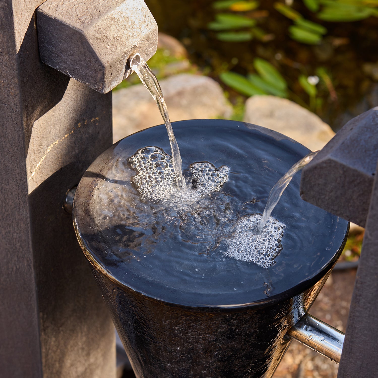 upper left angle view of Tempest Cone Fountain