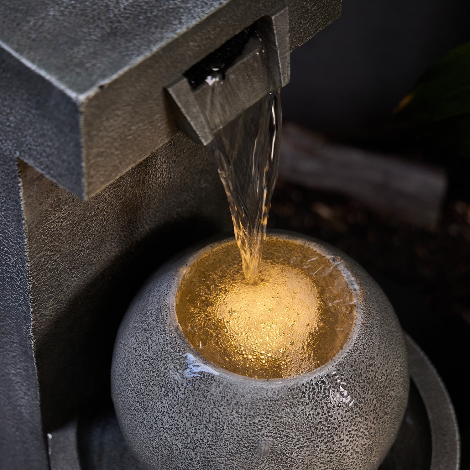 upper left view of Lumos Twilight Fountain