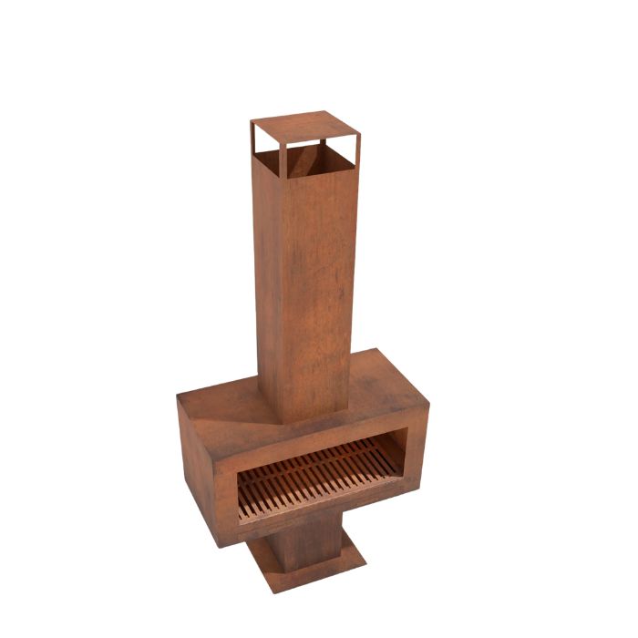 upper view of Corten Steel Fire Pit – The Ironclad