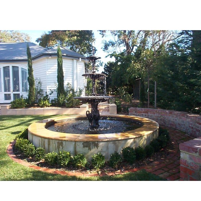 water flow with Heron Cast Iron 3 Tier Fountain