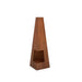 white background with Corten Steel Fire Pit – The Obelisk