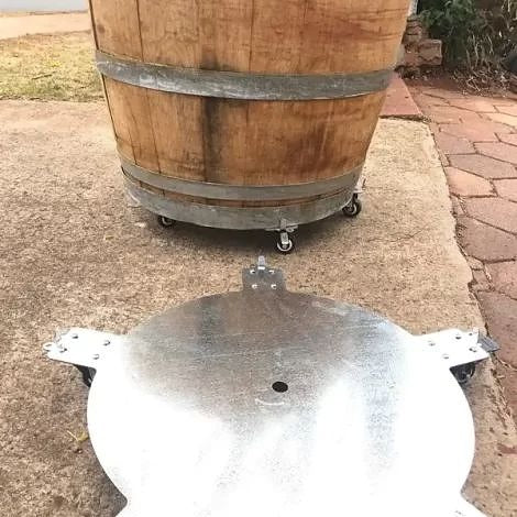 wine barriel and trolley