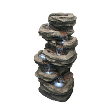 6 Tier Cascade Rock Water Feature Fountain Main