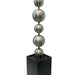 Close up of short stainless steel ball fountain