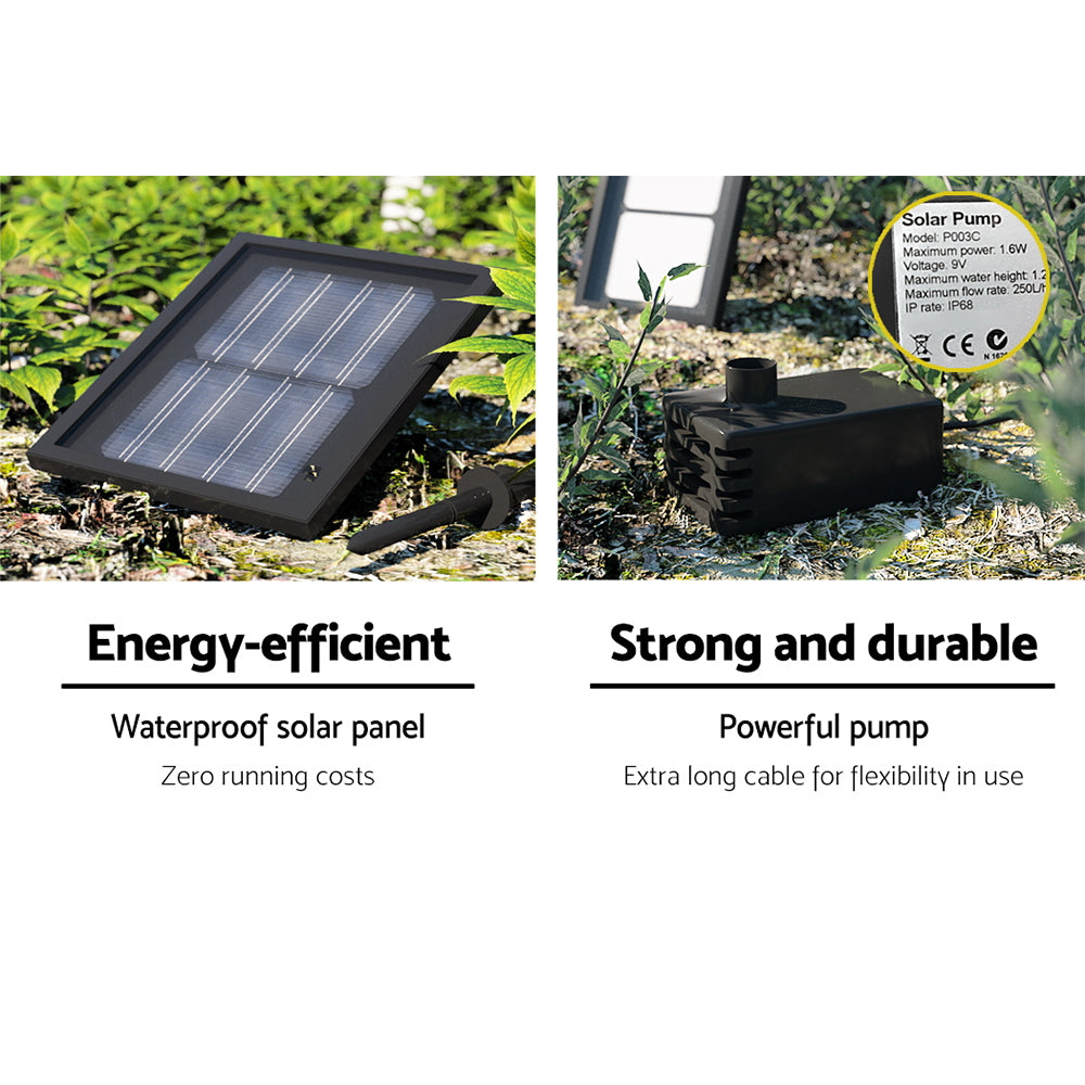 3 Tier Solar Powered Water Fountain - Ivory solar