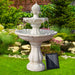 3 Tier Solar Powered Water Fountain - Ivory 