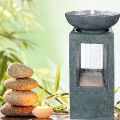 Abstract Bowel and Rain Water Feature Fountain with LightAbstract Bowl and Rain Water Feature Fountain with zen