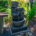 Solar Charcol 4 Bowls Water Feature Dimensions