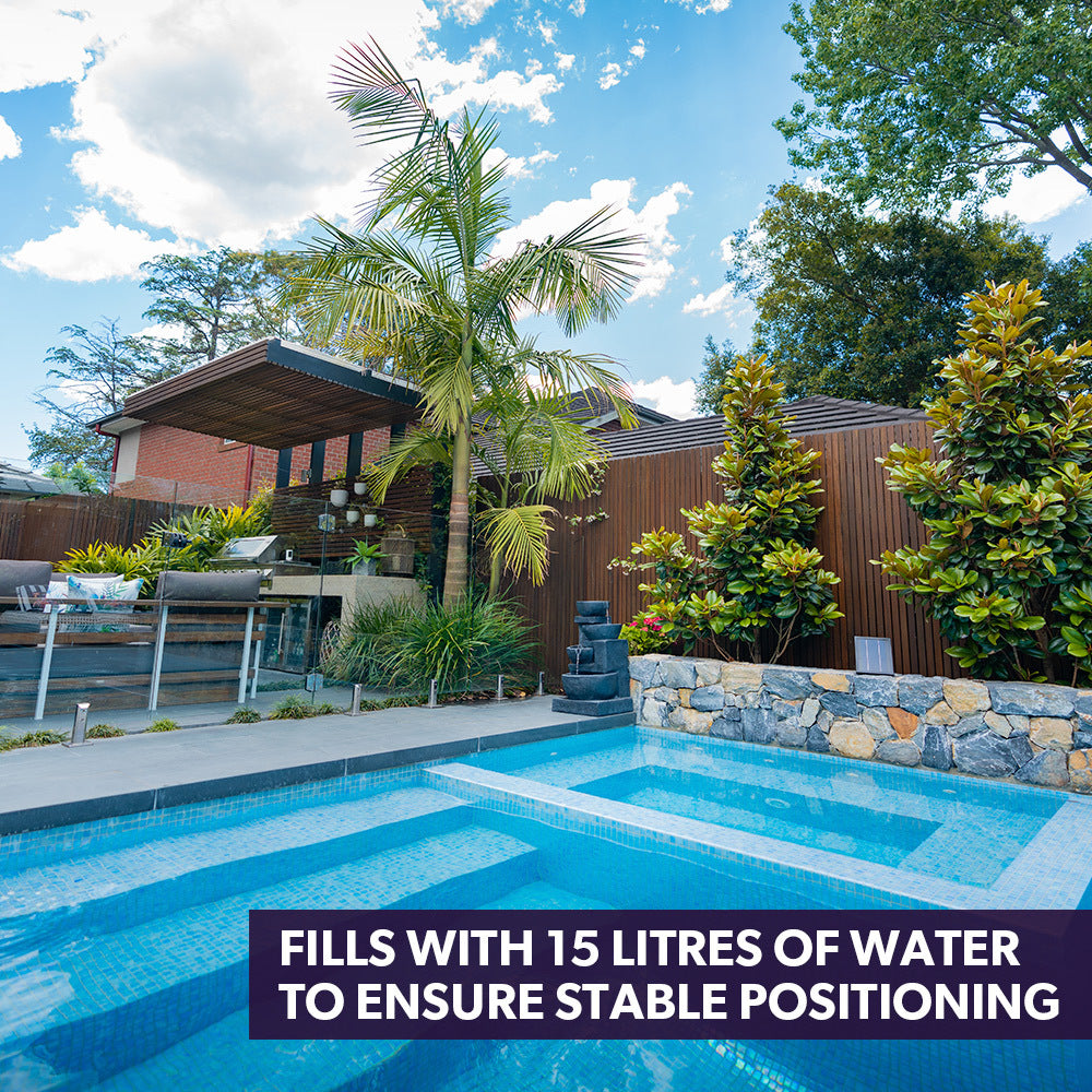 Solar Charcol 4 Bowls Water Feature in the pool side
