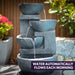 Solar Charcol 4 Bowls Water Feature on the rock