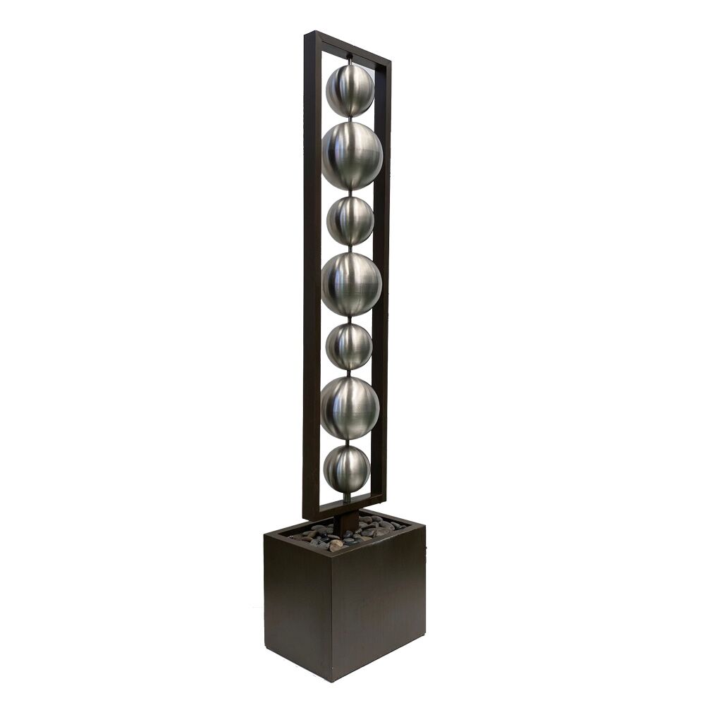 Stainless Steel Ball Water Feature Fountain Leftside view