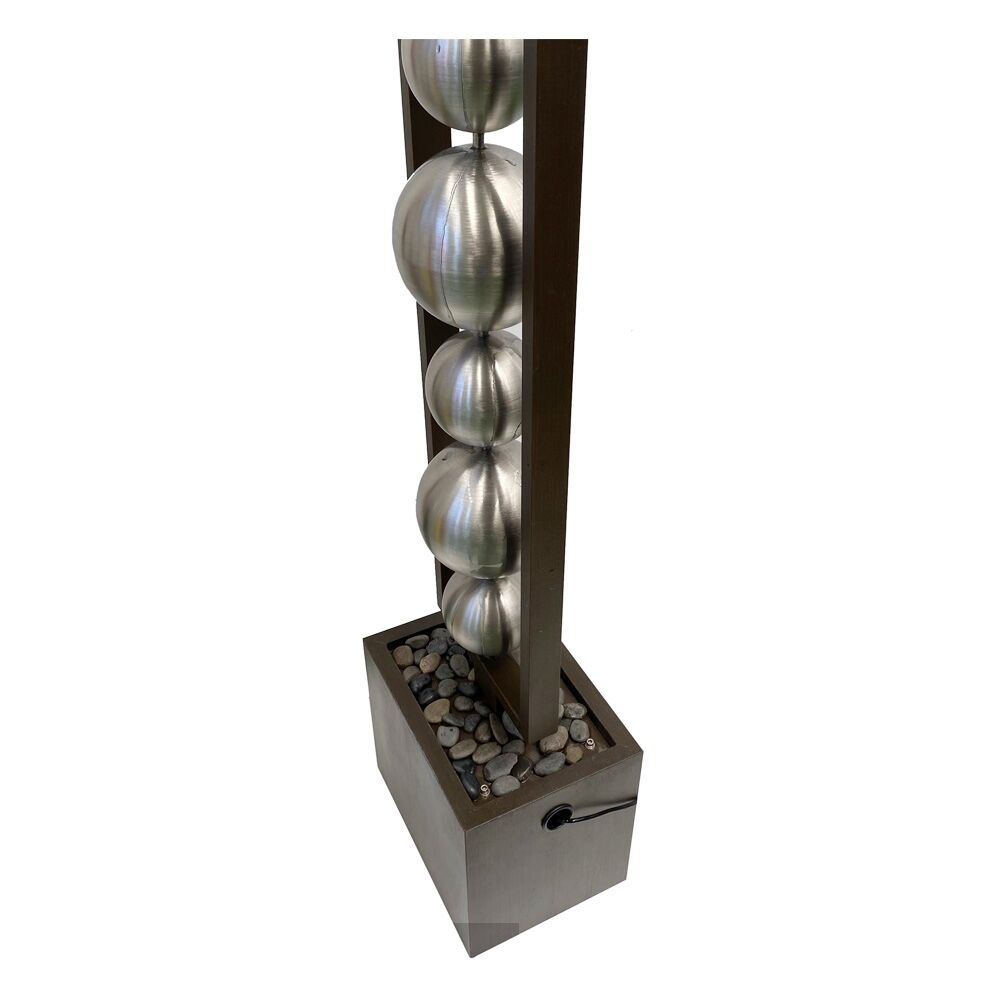 Stainless Steel Ball Water Feature Fountain Right Angle View
