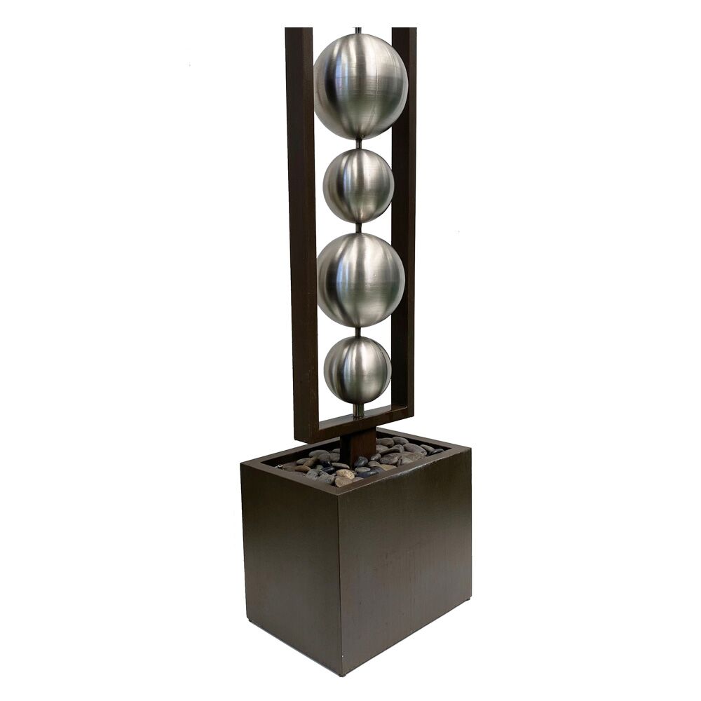 Stainless Steel Ball Water Feature Fountain bottom leftside view