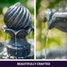 Solar Powered 3 Tiered Battery Outdoor Bird Bath with LED Lights close up