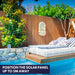 PROTEGE Solar Fountain Water Feature Pump Outdoor Wall Mount Classic with LED Lights at poolside