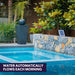 Solar Powered Water Feature Fountain with LED Lights at pool