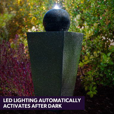 Solar Powered Water Feature Fountain with LED Lights Main